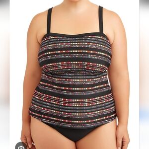 Terra & SKY Tankini Colorful Size 4X 28/30 NEW W TAGS. Nice Cruise Suit